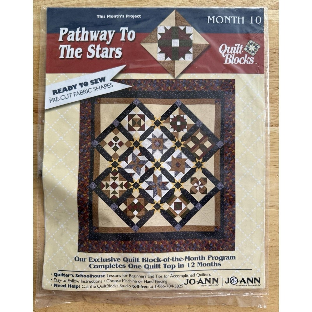 Joann 2001 Pathway To The Stars Quilt Block Kit Month 10 ROCKY PATH